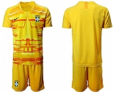 2020-21 Brazil Yellow Goalkeeper Soccer Jersey,baseball caps,new era cap wholesale,wholesale hats